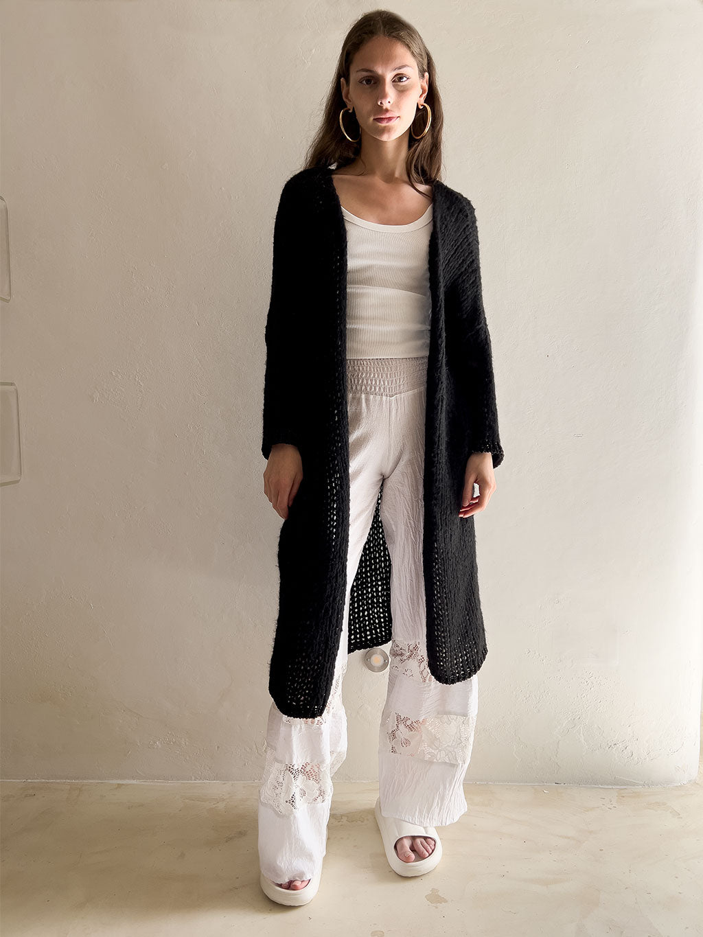 Rose Duster Cardigan (Black)