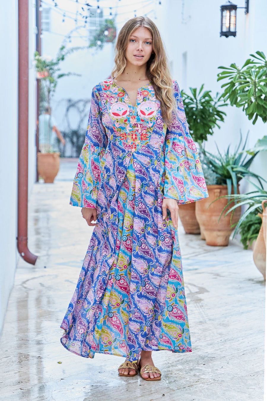 Katia Maxi Dress Blue – Debbie Katz | Beautiful Resort Fashion