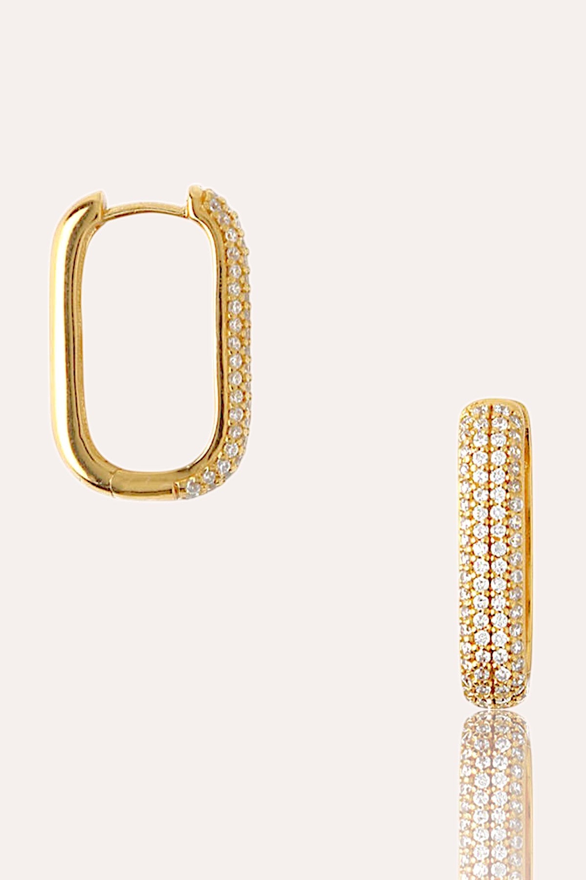 Carre Hoop Bling Earring (Gold)