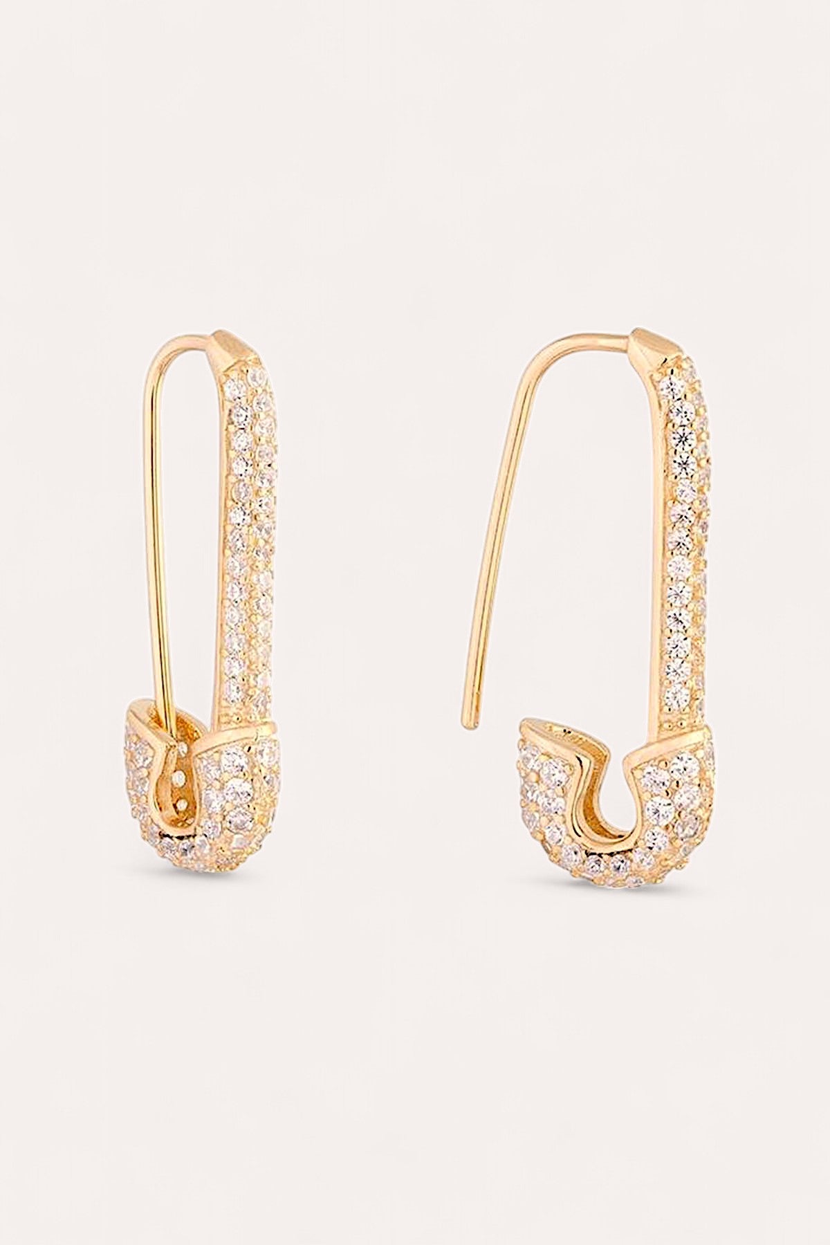 Safety Pin Earring Bling (Gold)