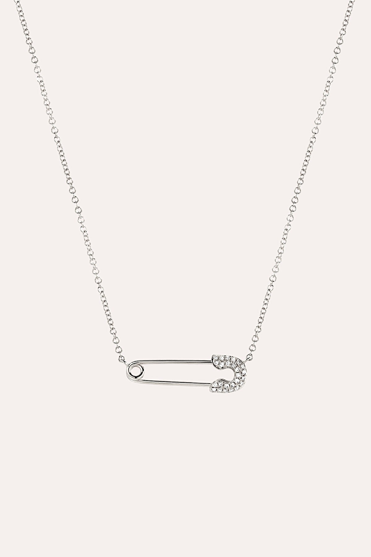 Safety Pin Necklace (Silver)