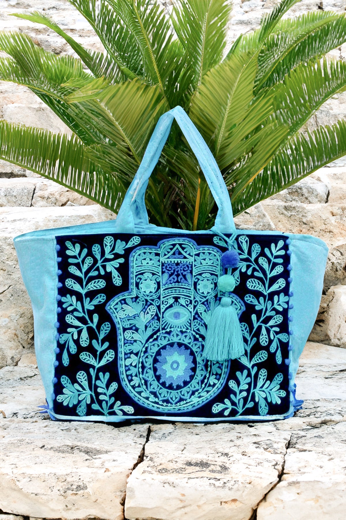 Sabita Hamsa Beach Bag Turquoise